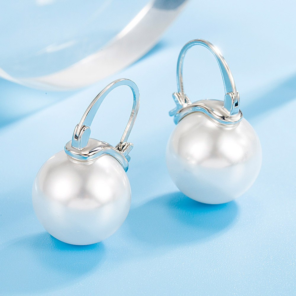 925 Sterling Silver Earring White Pearl 18k Gold Earring Engagement Party Jewelry Gift For Women