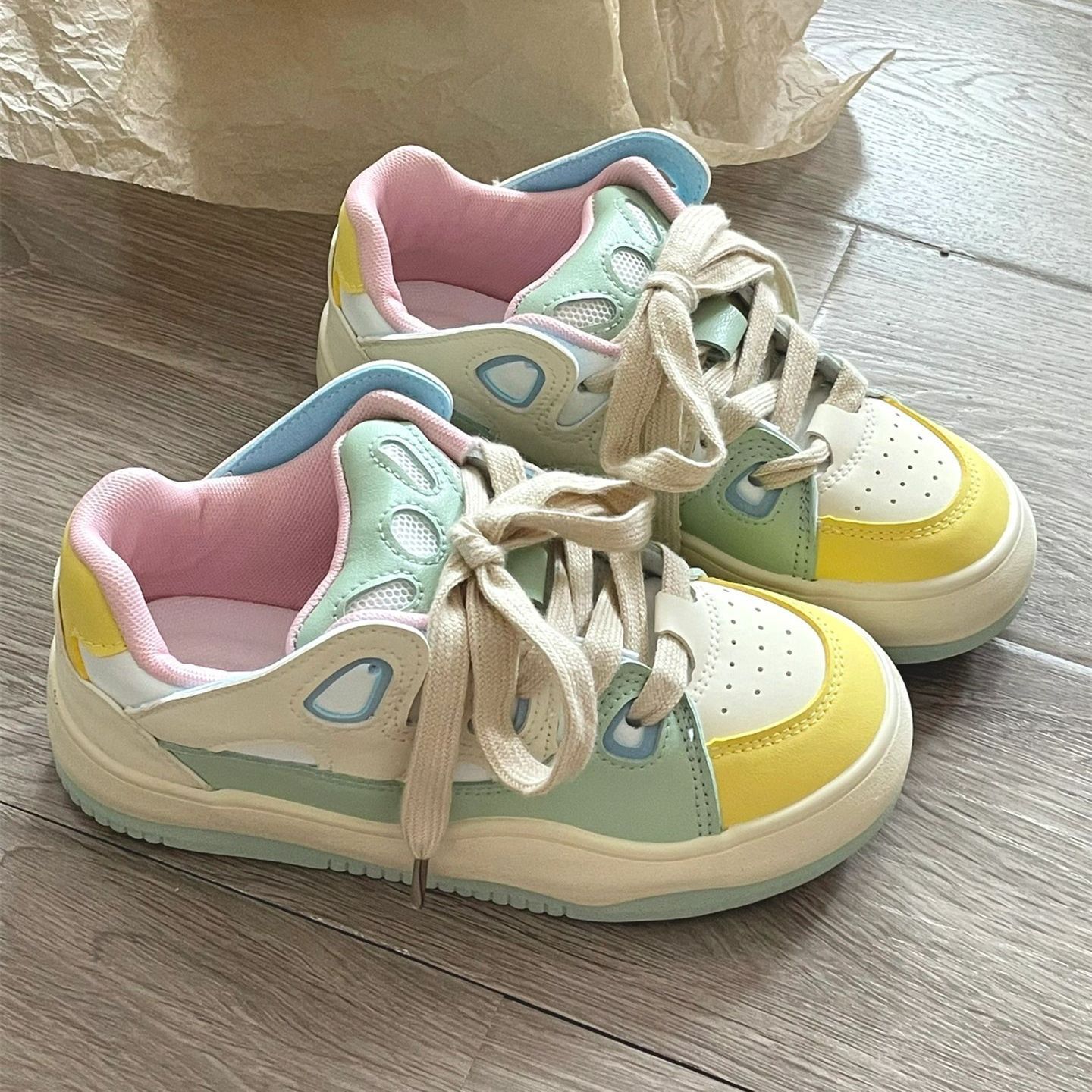 Comfortable Ddmysports Women Breathable Thick Soled Student Casual Multi Color Sports Shoes Outdoor