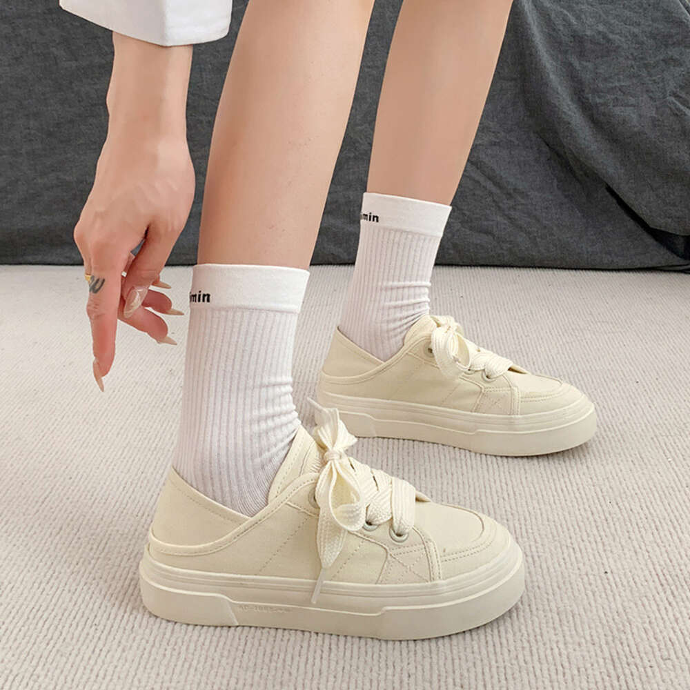Canvas For Women 2024 New Student Korean Edition Instagram Versatile Thick Sole Board Spring And Autumn Casual Shoes Tp331