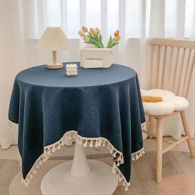 Table Cloth Milk Tea Colored Tassel Book Cotton And en Light urious Atmosphere DZDAN484