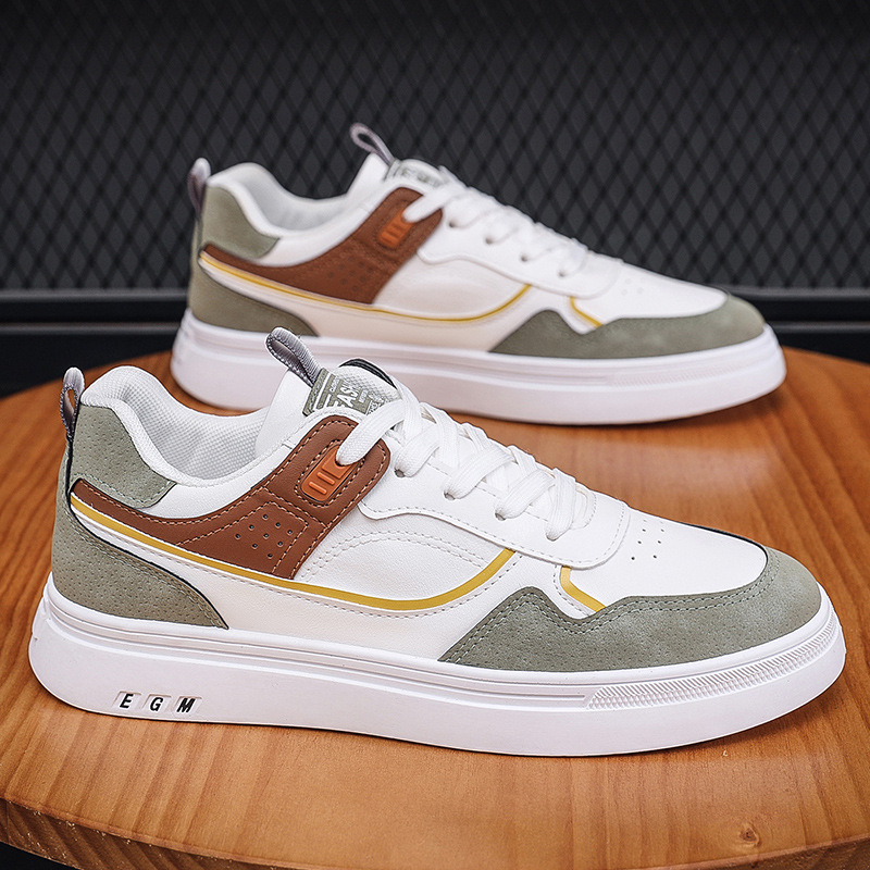 Men Shoes Hot Sale New Breathable White Shoes Korean Version Trend Versatile Thick Soled Board Shoes Stylish Grey Free shipping