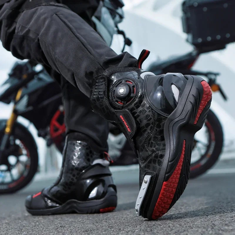 Motorcycle Boots Waterproof Motorbiker Riding Shoes Motorboats Off-road Motocross Boots Motorcyclist Shoes Protective 240620