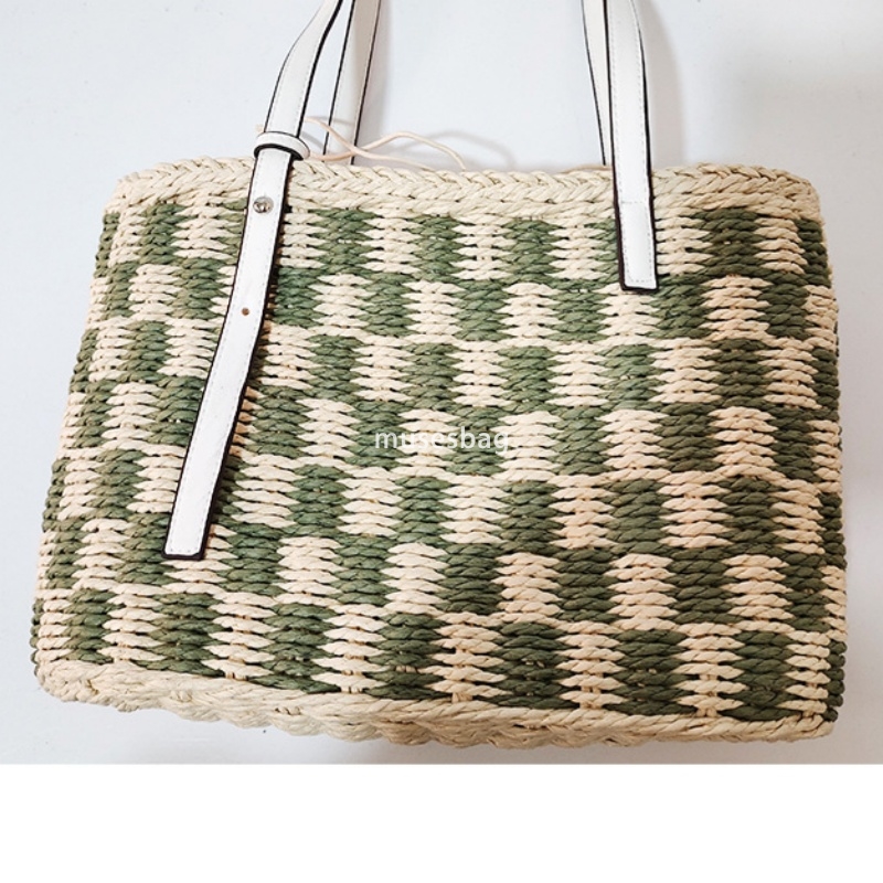 High quality women's fashionable retro versatile large capacity straw woven bags handmade woven vegetable baskets for travel hand-held underarm s