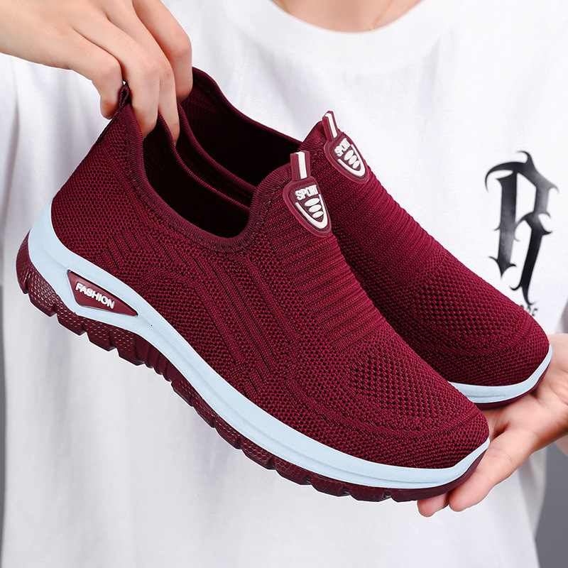 2024 Summer Single Temu Women's Breathable Walking Middle And Elderly Mom's Shoes