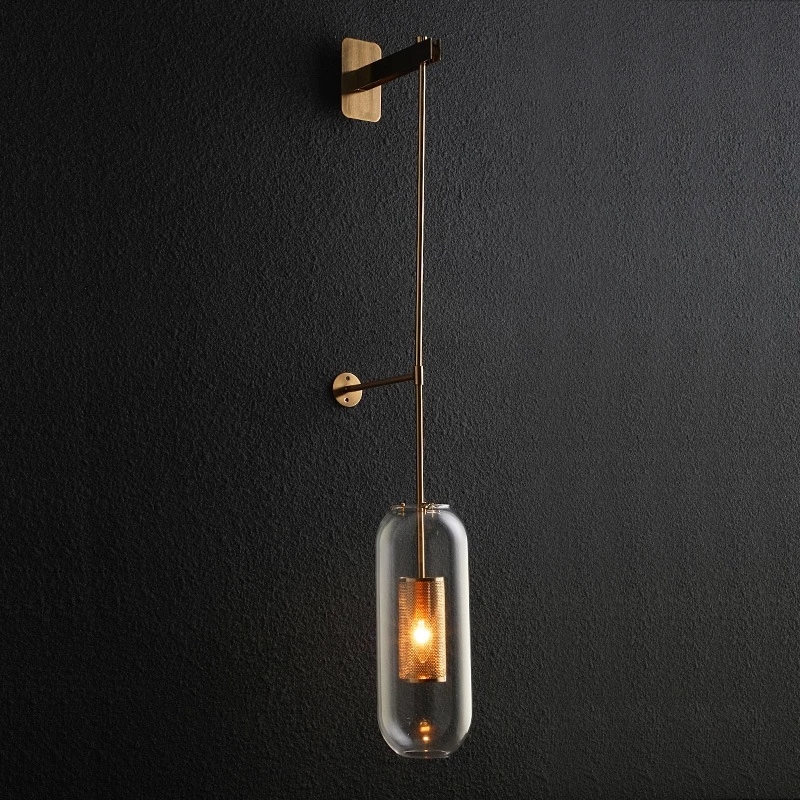 Retro Glass Loft Wall Ceiling Light Postmodern LED Hanging Light Nordic Minimalist Loft Wall Lamp Decor Lamparas For Living Room