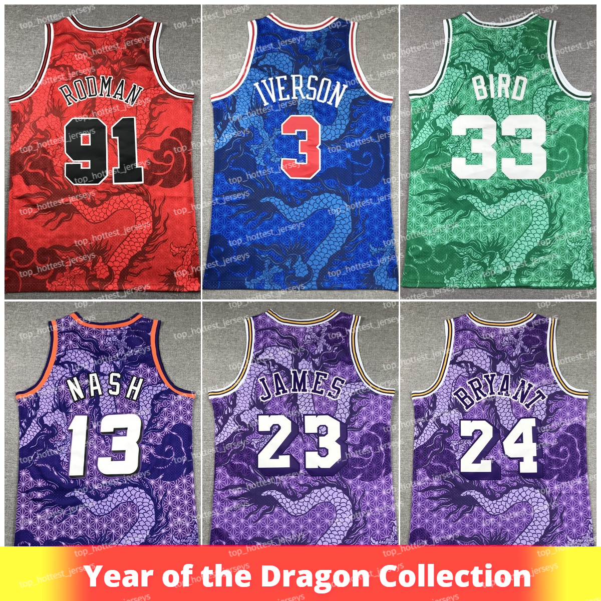 Asian Heritage Basketball Jersey Dennis Rodman Allen Iverson JAMES Steve Nash Larry Bird Retro Jersey vintage Classics shirts Year of the Dragon