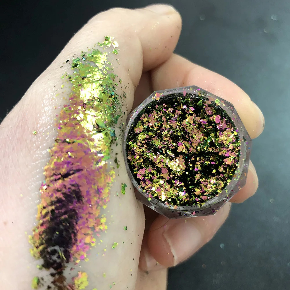 12 Colors Chameleon Irregular Glitter Flakes Untra-Thin Brocade Cloud Yuki Nail Foil Flakes Net1-2g*12 Manicure Chameleon Powder 240625