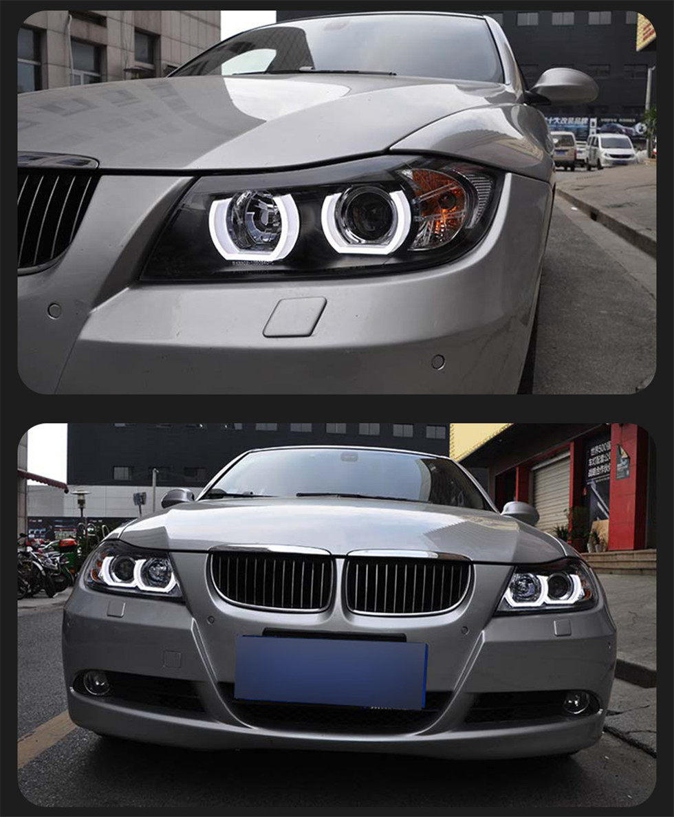 Car Lights For BMW 3 Series E90 2005-2012 Headlights LED DRL Turn Signal High Low Beam Angel Eye Headlight