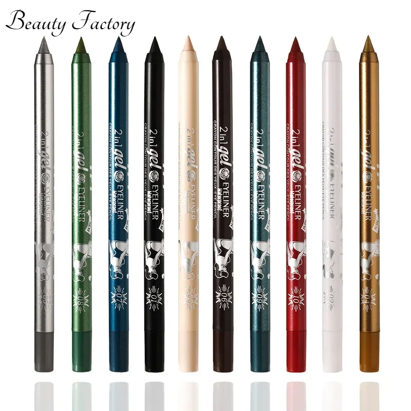 New Waterproof Color Eyeliner Gel Dark Color Red Blue Green White Halloween Party Makeup Eye Liner Pencils Delineador Beauty