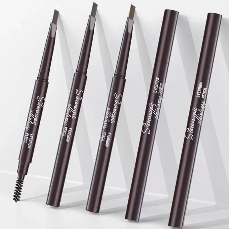 2 in 1 Eyebrow pencil professional Cosmetics makeup for women 5 Colors Waterproof Eyebrow Tattoo brush Long Lasting eyebrow pen 240620