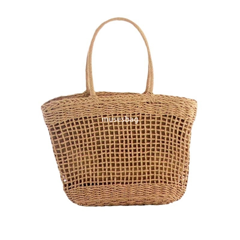 Designer Women's High Quality Retro Practical Handbag Countryside Style Shopping Bag Beach Trend Japanese and Korean Hollowed Large Capacity Wove