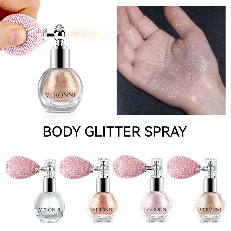 High Gloss Body Diamond Shimmering Spray Powder Highlight Powder Makeup Suitable for and Body Skin Hair Clothes Cosmetics 240620