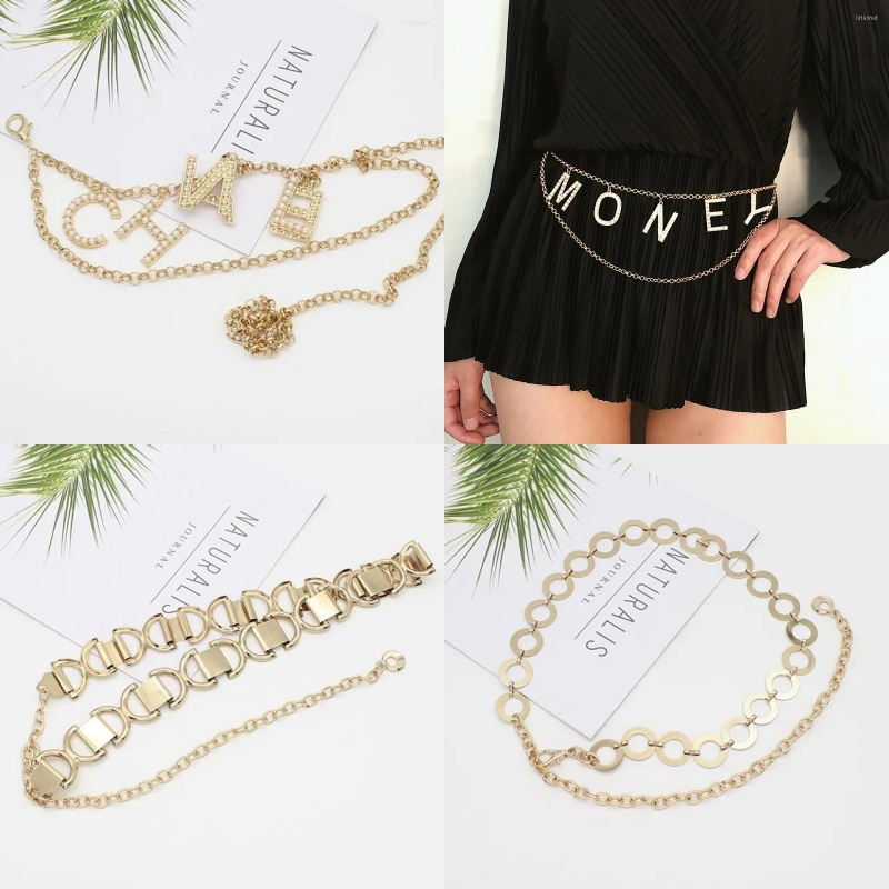 Designer Waist Chains Fashion Women Waist Chain Belts Luxury brand Decorative Marked Letter Gold Link High quality costume design TOP3