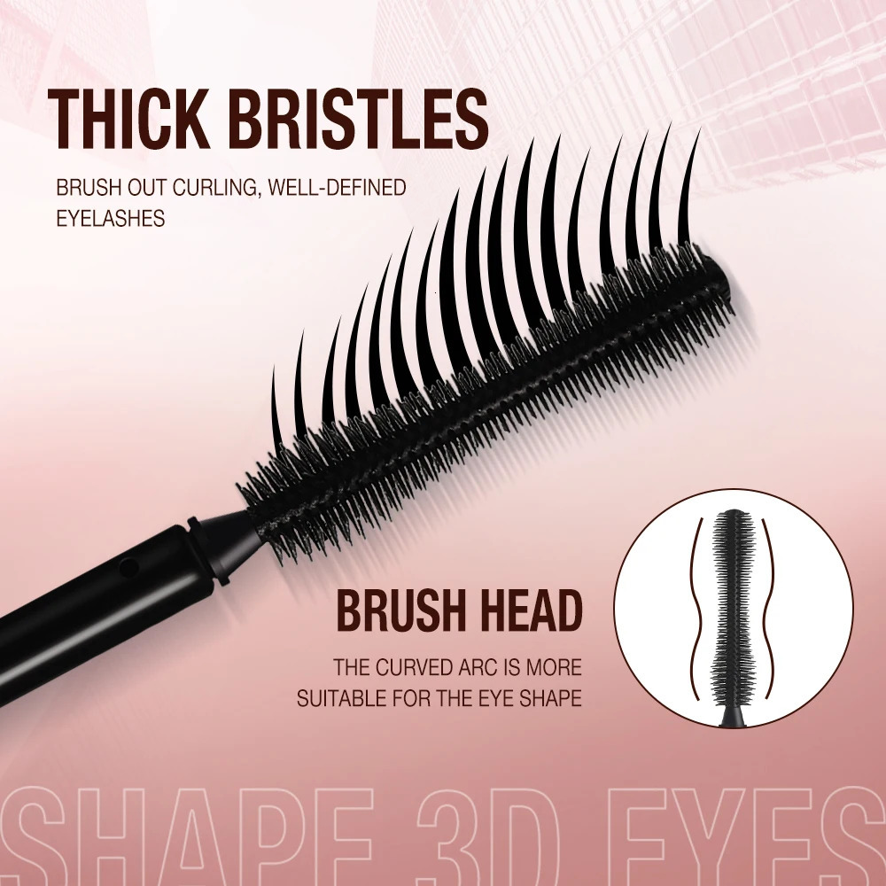 Mascara Waterproof 4D Silk Fiber Curling Volume Lashes Thick Lengthening Nourish Eyelash Extension High Quality Makeup 240620