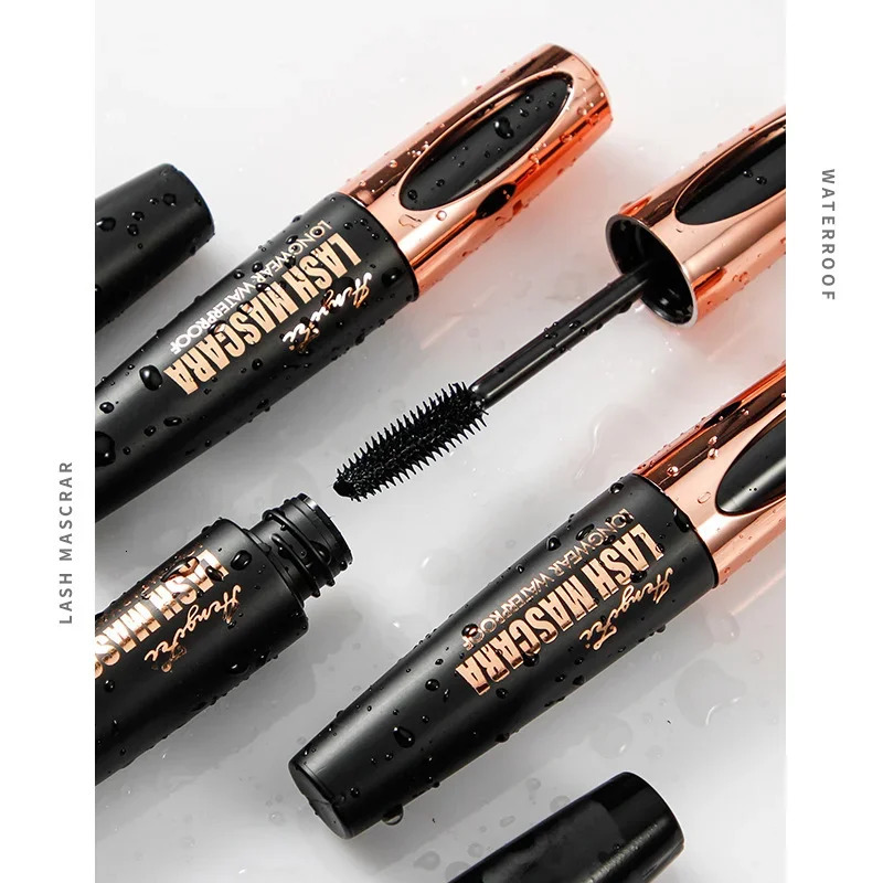 Waterproof Anti-sweat Mascara Lengthens Eyelashes Extension Black Silk Fiber Mascara Female Non-smudge Mascara Makeup Cosmetic 240620