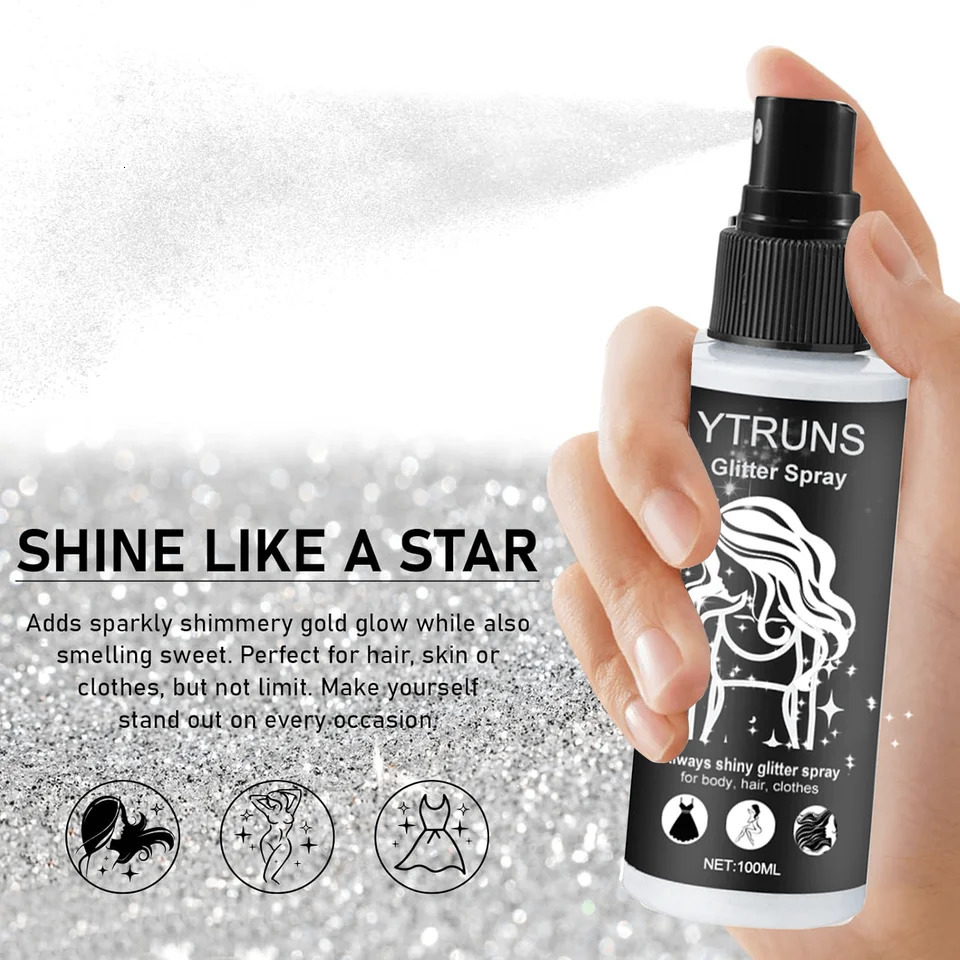 100ml high gloss glitter spray can be used for body/hair/clothes 240620