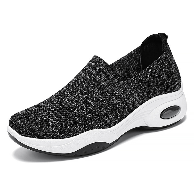 2024 Spring/Summer New Flying Weaving Women's Thick Sole Casual Cloth With One Step Matsuke Shoes