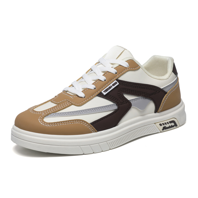 Men Shoes New Casual Shoes Low top Shoes Trendy White Shoes Korean Version Seasons Fashion Shoes Brown Free shipping
