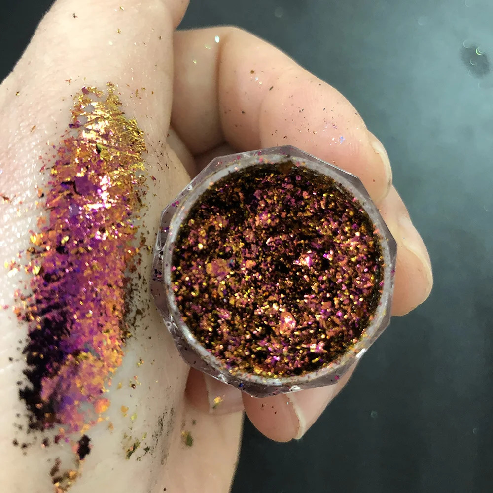 12 Colors Chameleon Irregular Glitter Flakes Untra-Thin Brocade Cloud Yuki Nail Foil Flakes Net1-2g*12 Manicure Chameleon Powder 240625