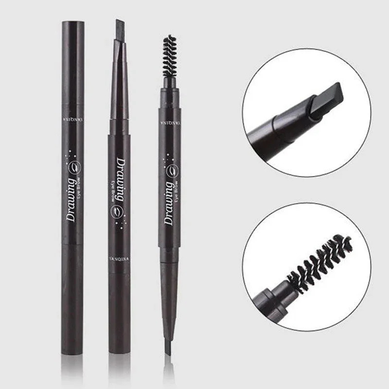 5 Color Double Ended Eyebrow Pencil Waterproof Make Up Long Lasting No Blooming Rotatable Triangle Eye Brow Tattoo Pen Makeup 240620