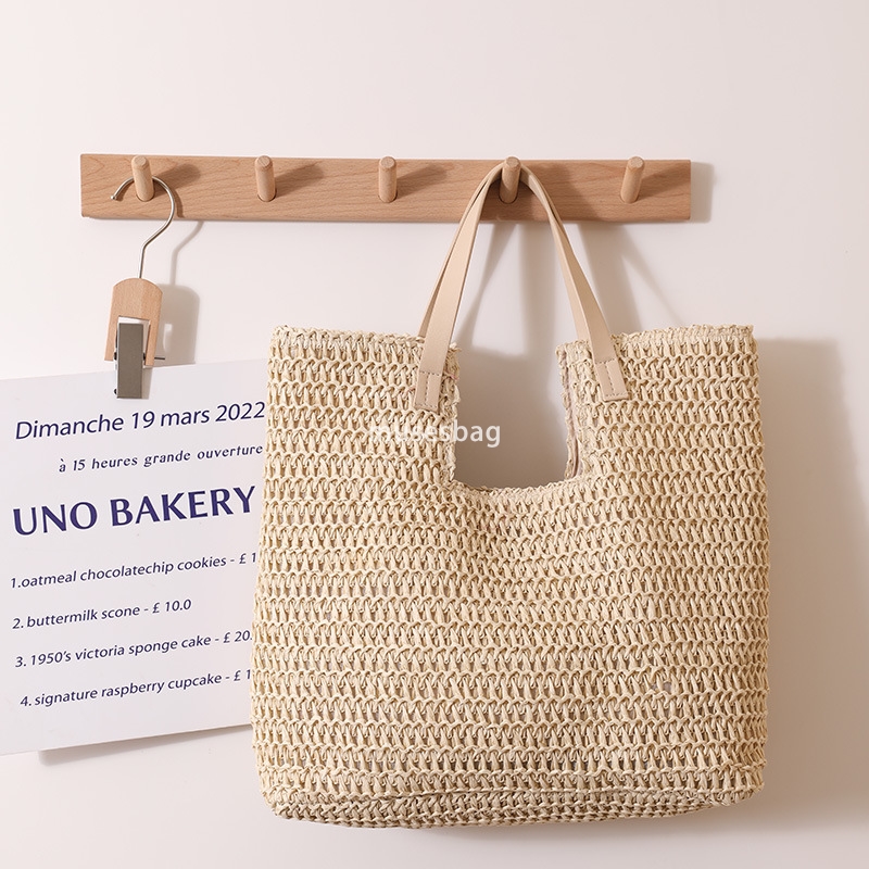 Designer Women's Luxury Leisure Lazy Multi functional One Shoulder Simple and Large Capacity Handheld Straw Bag Woven Bag Beach Vacation Bag