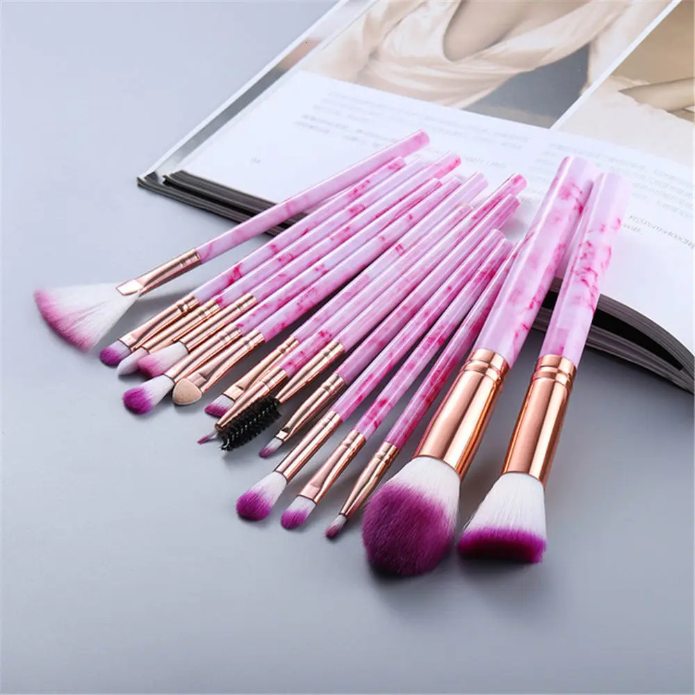 15pcs Marble makeup brushes set with makeup sponges with Face washing brush make up brushes makeup tools 240620