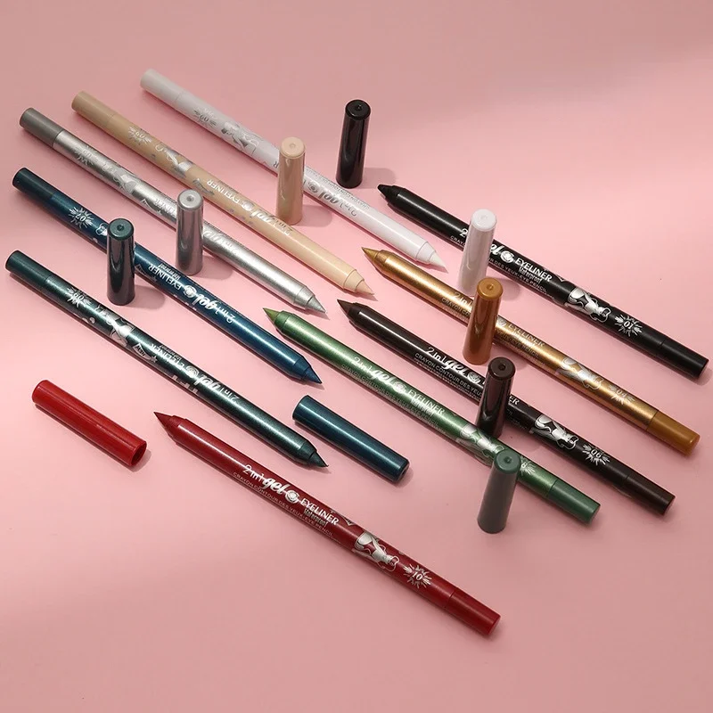 New Waterproof Color Eyeliner Gel Dark Color Red Blue Green White Halloween Party Makeup Eye Liner Pencils Delineador Beauty