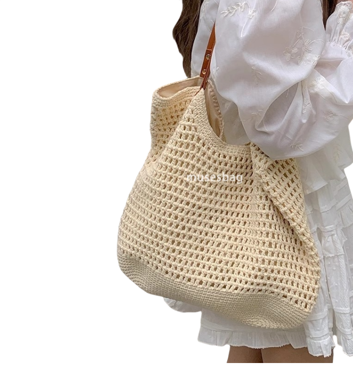 Fashionable Women High Quality Classic Multi functional Summer Grass Woven Bag Commuting Carrier Extra Large Bag Seaside Beach Large Capacity Shoulder