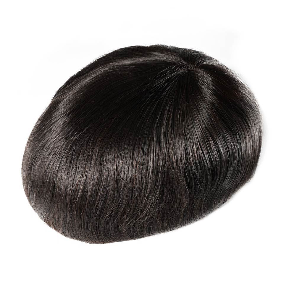 Men Toupee Man Wig Fine Mono Durable Men's Capillary Prothesis Natural Hairpiece Prosthetic Hair Male Wig Human Hair System Unit