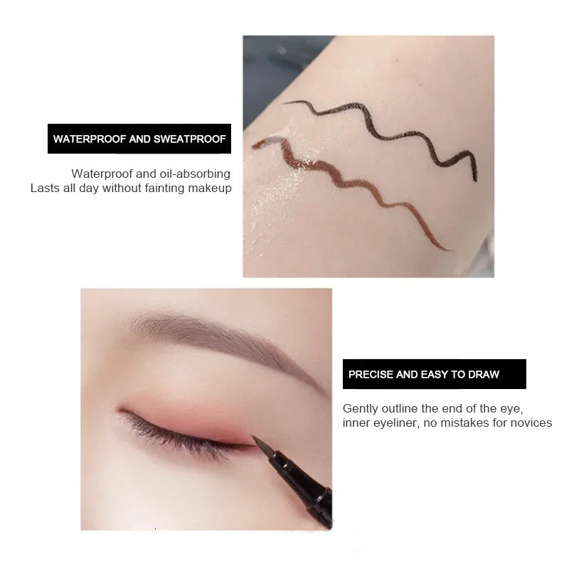 Black Liquid Eyeliner Waterproof Long Lasting Eye Liner Pencil Quick Drying Not Bloom Natural Eyeliner Liquid Pen Cosmetic Tools 240620