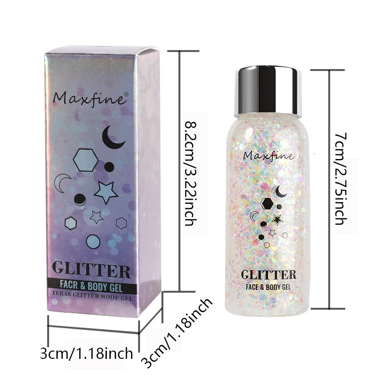 Eye Glitter Nail Hair Body Face Gel Art Waterproof High Gloss Glitter Body Multifunctional Makeup Decoration Party Festival 240620