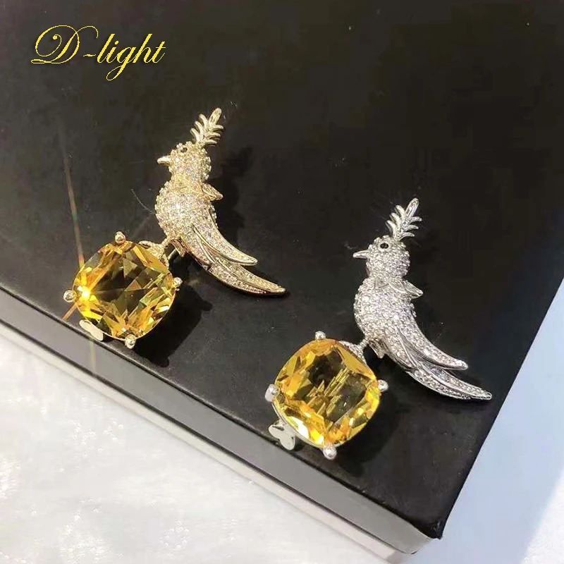 Cartoon Retro Yellow Crystal Zircon Bird Animal Brooch Mens Ladies Suit Coat Pin Jewelry Party Banquet Daily Accessory Nice Gift 240621