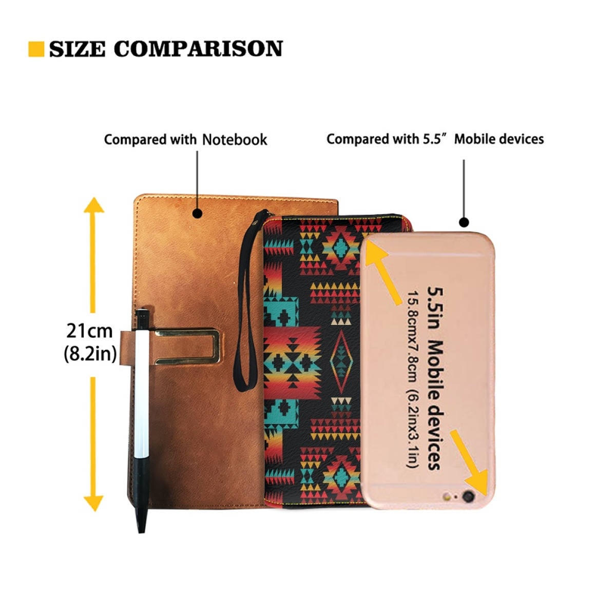 DHwanglijia Tribal Aztec Print Leather Wallet for Women Casual Wrist strap Women's Purse Zipper designer bag Credit Card Holder Female carteras d