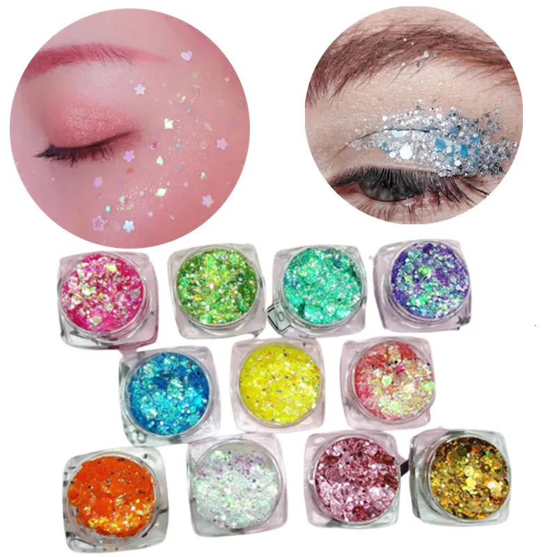 Glitter Eyeshadow Gel Makeup Nail Art Mermaid Sequins Shimmer Diamond Eye Shiny Skin Highlighter Face Body Glitter 240620