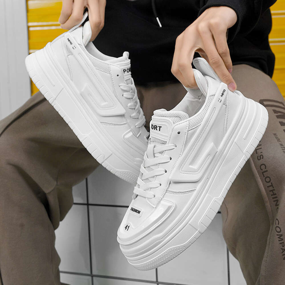 Ddmysports Pinecake Niche Design Size Thick Soled Board For Men With Versatile Casual Shoes Small White OUTDOOR