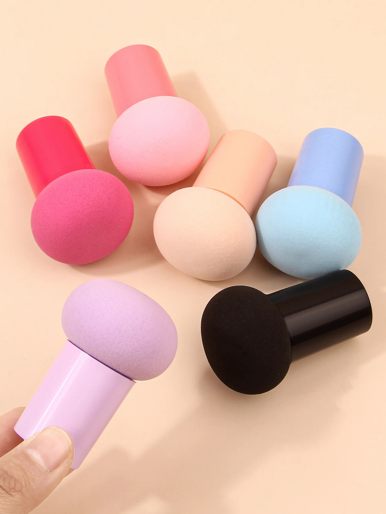 6PCS Lovely Mushroom Head Cosmetic Dual Purpose Soft Powder Puff Blending Foundation Concealer Make Up Sponge 240620