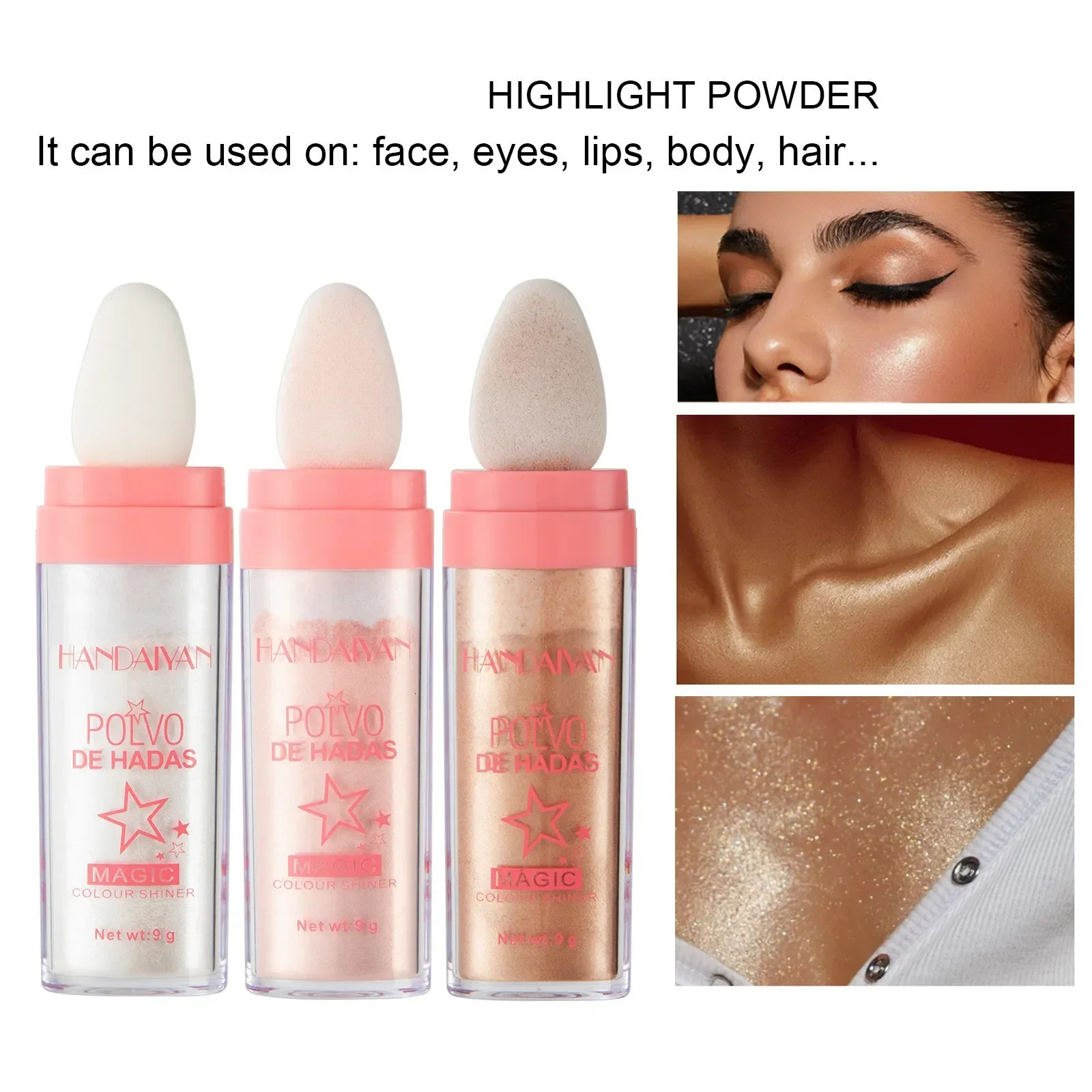 Body Highlighter Powder Glitter Moonlight Sliver Fairy Pink Gold Brown Shimmer High Glow Women Beauty Face Body Makeup 240620