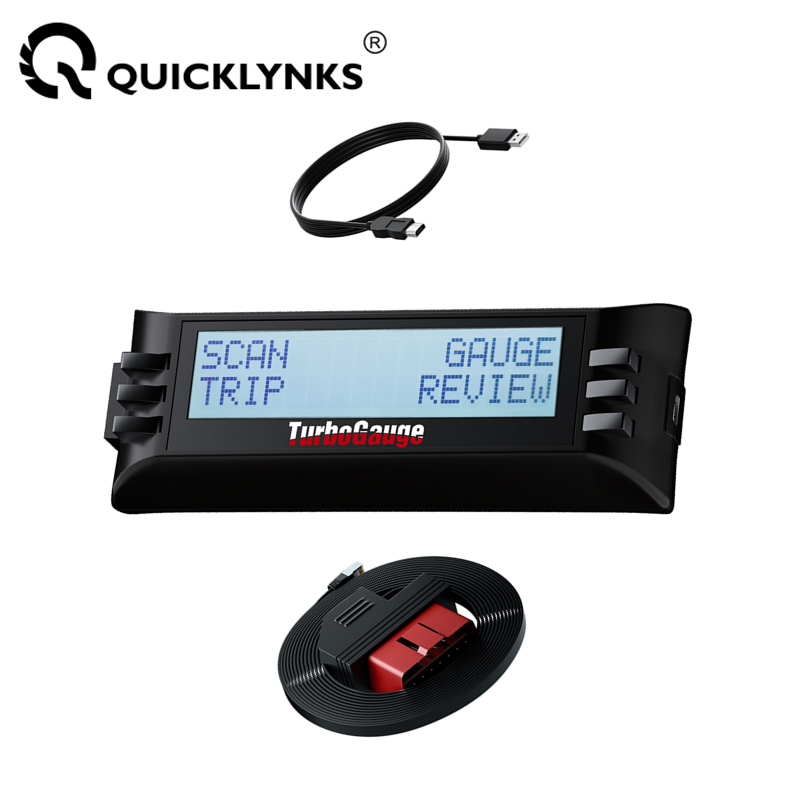QUICKLYNKS TG4 4 in 1 Car OBD2 Gauge Scanner Code Reader Car Automatic Trip Computer Digital Gauges Scan Gauge Vehicle Monitor