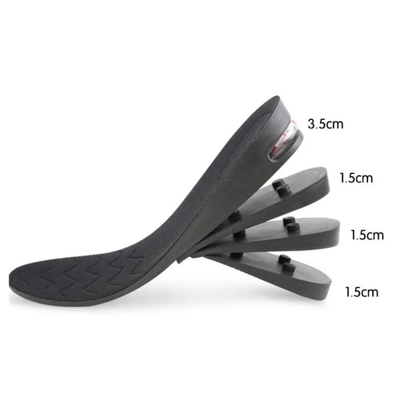 Men PU Adjustable height increasing Elevator insole Lift Inserts Shoes Pad 4 Layers Taller 8cm/3.15 Inches for Men and Women 240621