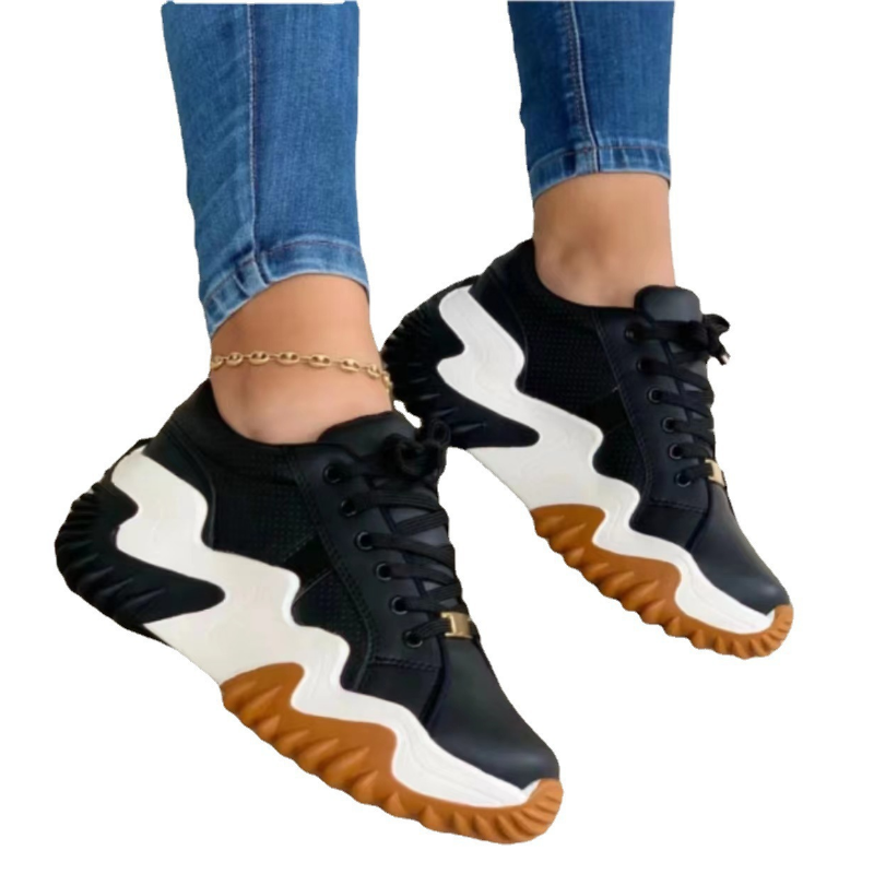 2023Low Top Sports Shoes Women's New Autumn Plus Size Leisure Platform Shoes Lace-up Non-slip Running Shoes Zapatos De Mujer