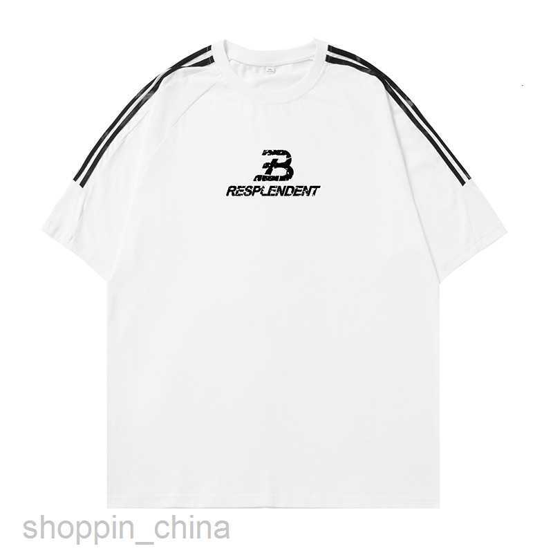 Men T Shirts sleeves with three stripes design short sleeved T-shirt for man women summer new high street letter print loose fitting T-shirt tees tops