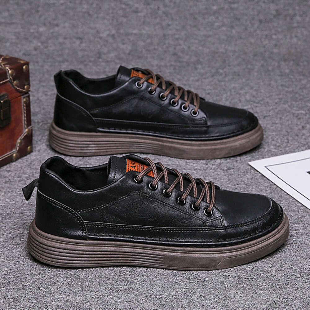 Ddmysports Men S Summer Fashion Casual Leather Chef Horizontal Board Anti Slip Wear Resistant Work Shoes Labor Protection And Trendy OUTDOOR