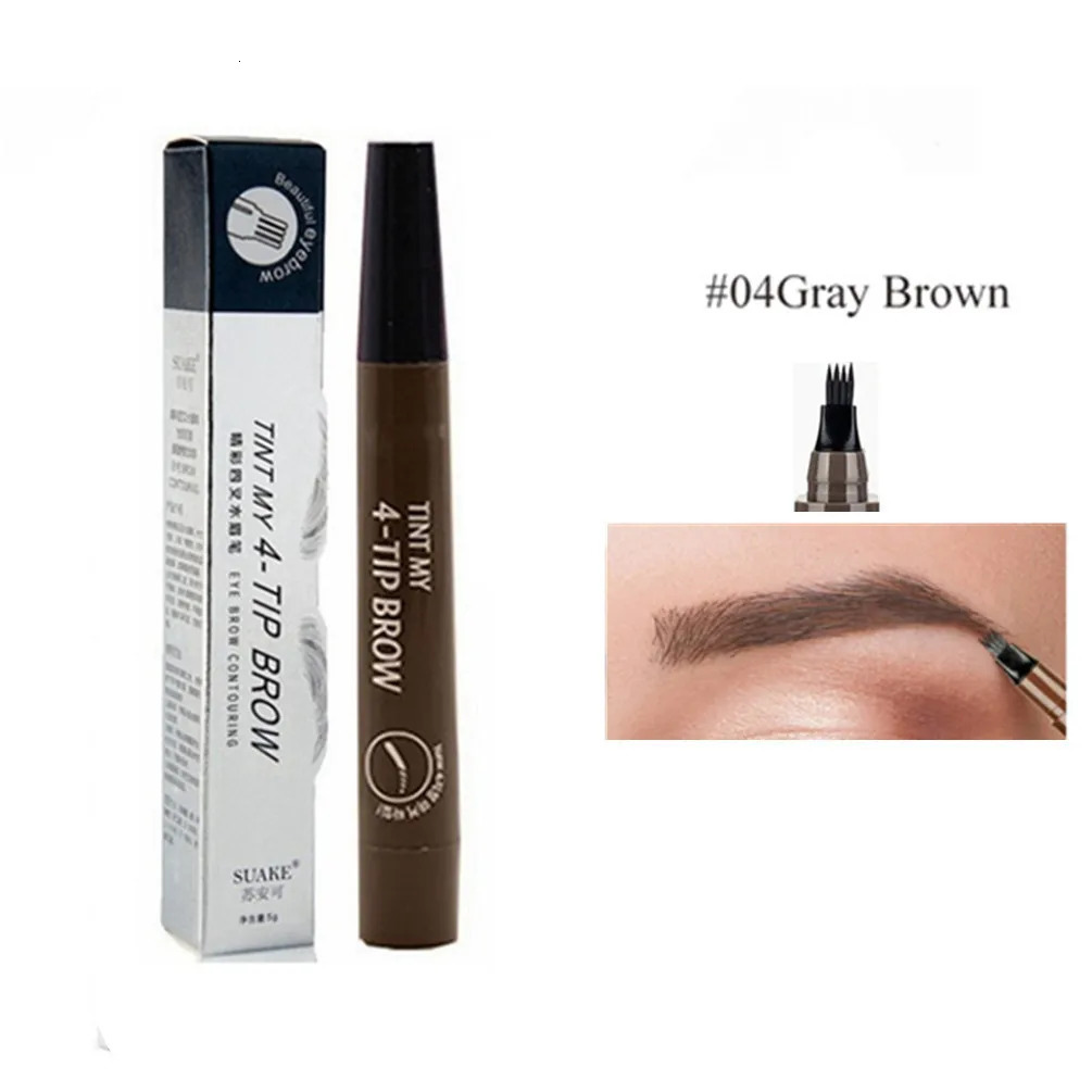 4D Microblading Eyebrow Pen 4 Forks Tip Eyebrow Tattoo Pencil Long Lasting Fine Sketch Liquid Eye Brow Make Up 240620