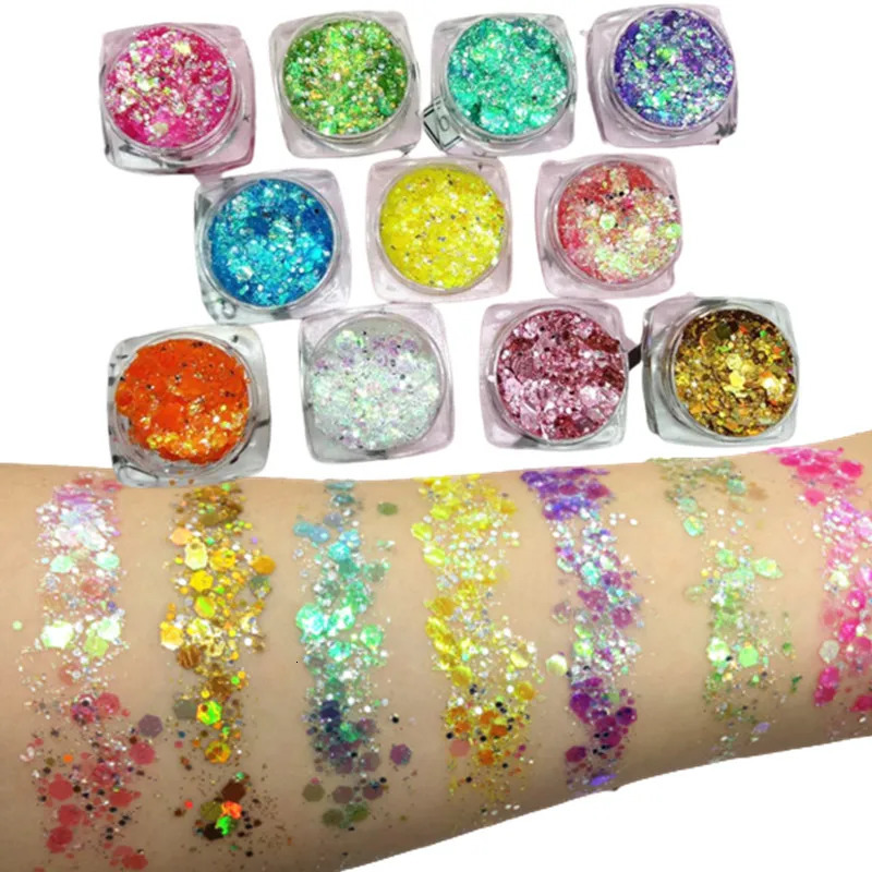 Glitter Eyeshadow Gel Makeup Nail Art Mermaid Sequins Shimmer Diamond Eye Shiny Skin Highlighter Face Body Glitter 240620