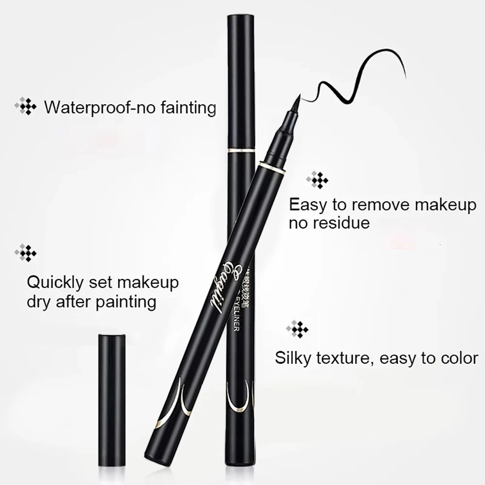 Black Liquid Eyeliner Waterproof Long Lasting Eye Liner Pencil Quick Drying Not Bloom Natural Eyeliner Liquid Pen Cosmetic Tools 240620
