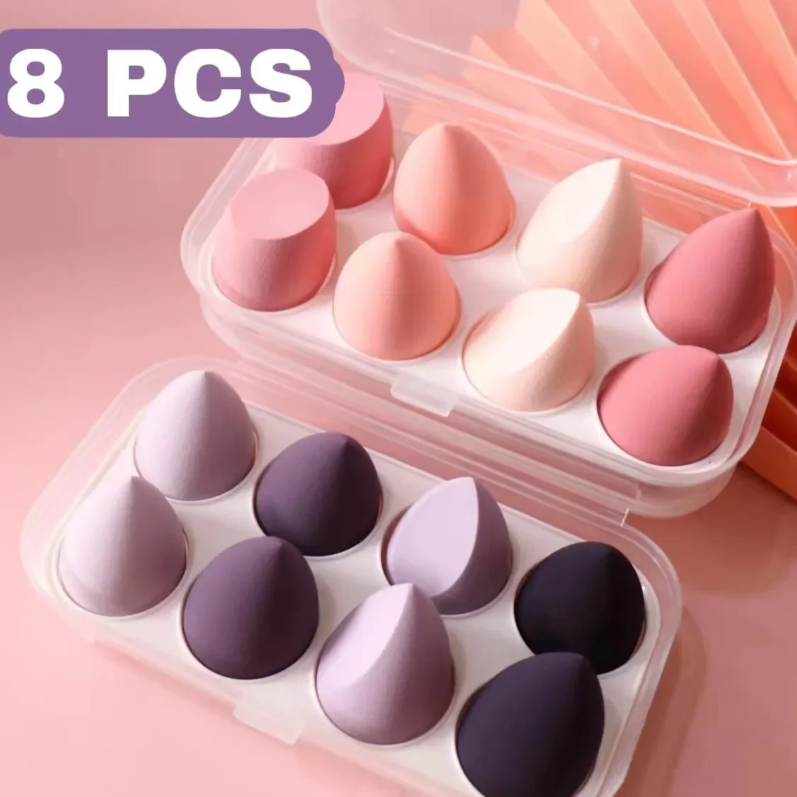 8 PCS Makeup puff Sponge Cosmetics Powder Puff Foundation Korean Make-up for women Blender Makeup Tool Set 240620