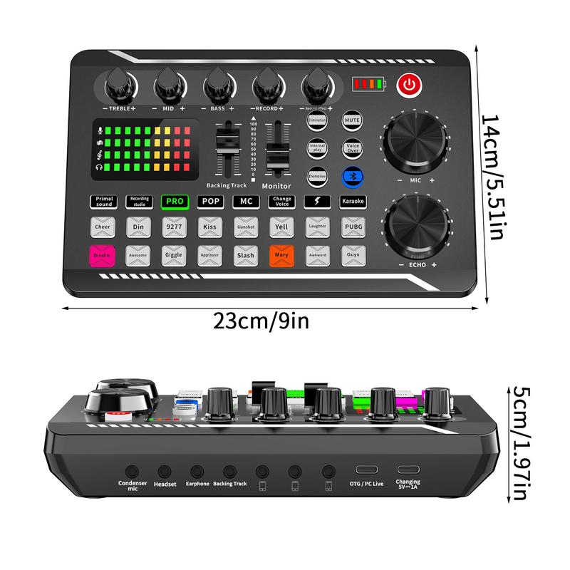 Podcast Microphone Sound Card Kit Professional Studio Condenser Mic&F998 Live Sound Mixer For Livestreaming Podcasting Recording