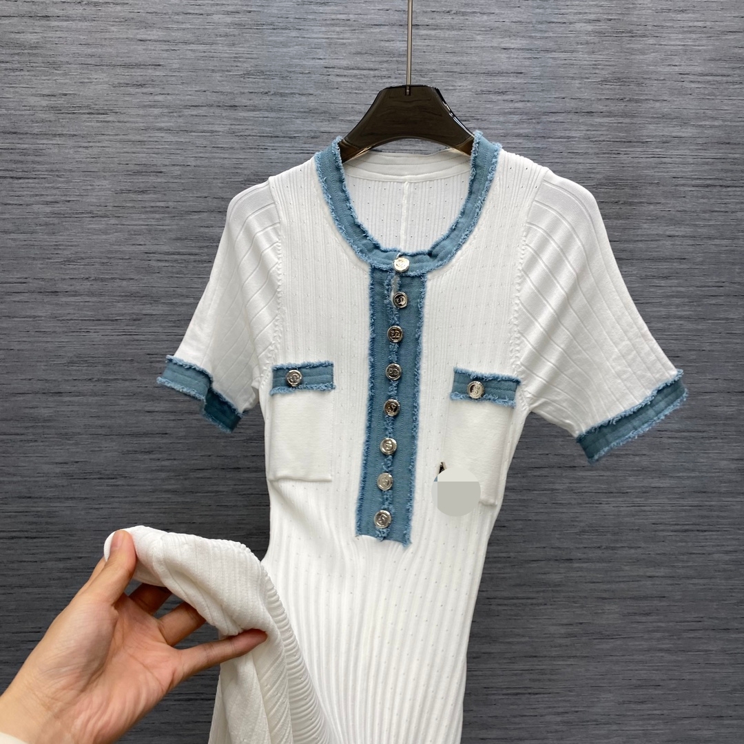 609 XL 2024 Milan Runway Summer Dress Short Sleeve Brand Same Style Empire Womens Fashion High Quality