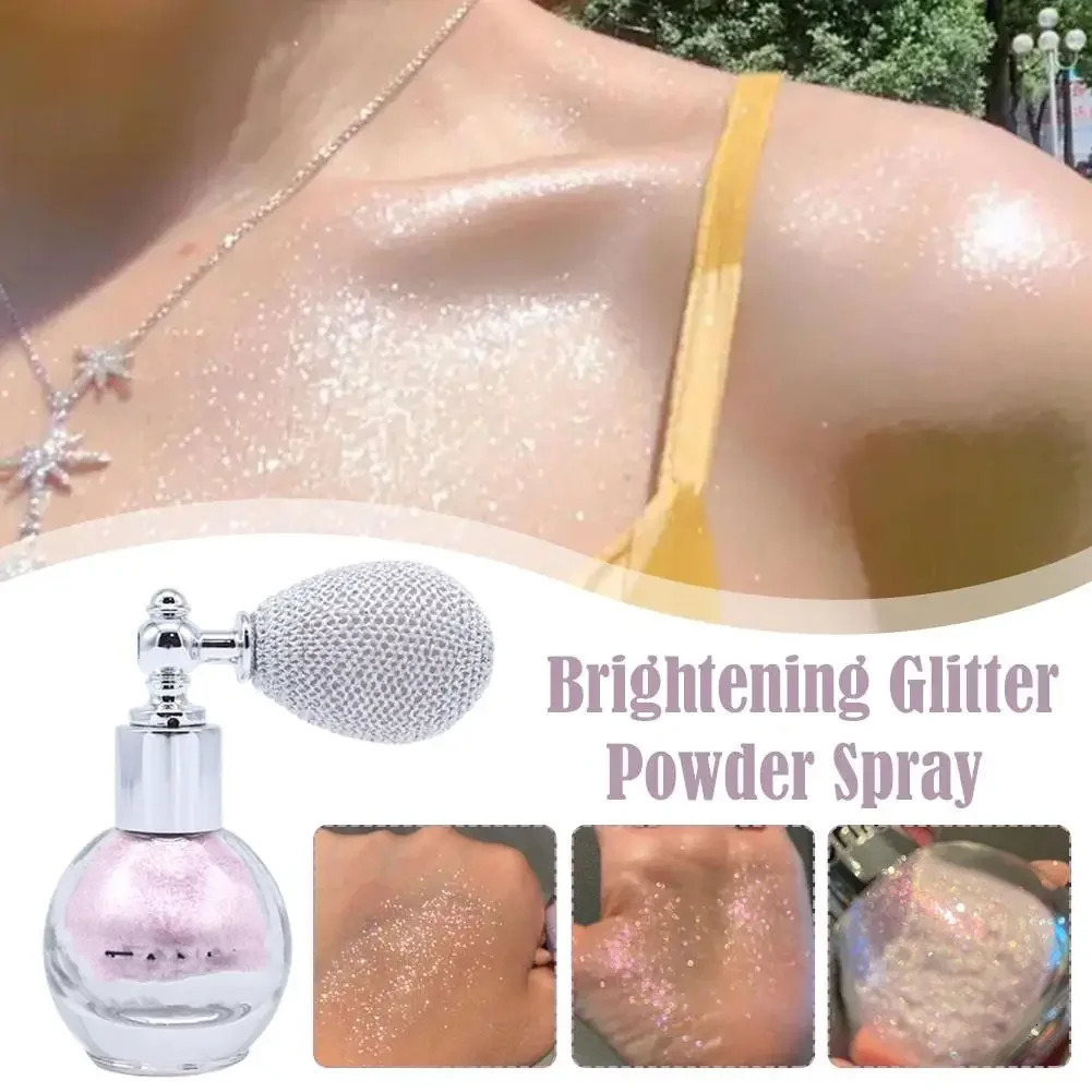 Highlighter Spray Body Diamond High Gloss Shiny Glitter Spray Fairy Powder Make Makeup Fine Shimmer Cosmetics 240620