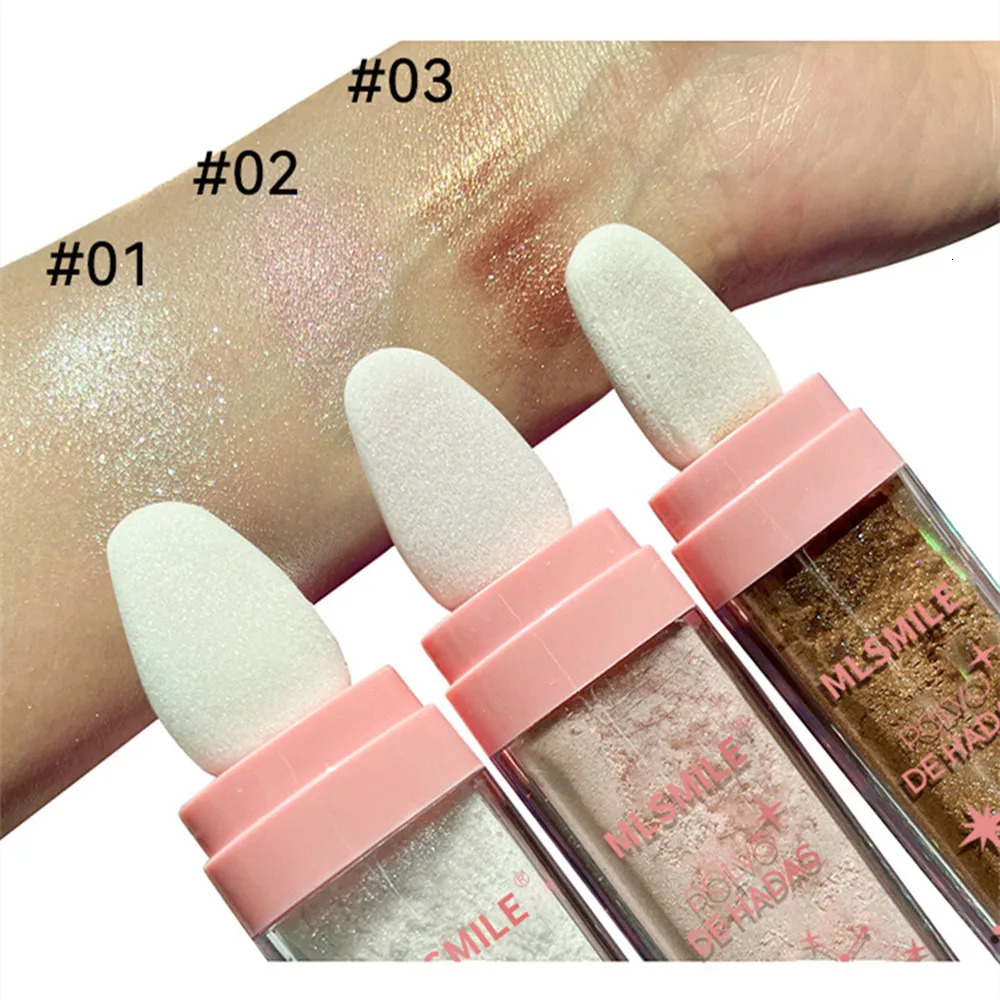 Fairy Powder Highlighter Powder High Gloss Illuminating Powder Professional Face Makeup Eyeshadow Lips Hair Body Glitter Make up 240620